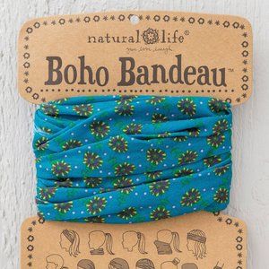 Natural Life Boho Bandeau~Full Size~Turquoise Daisy~Neck Tube~Face Mask